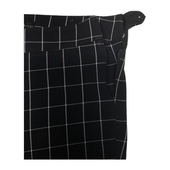 Talbot's Chatham Ankle Pant Black White Windowpane Plaid Size 8 - Picture 4 of 11